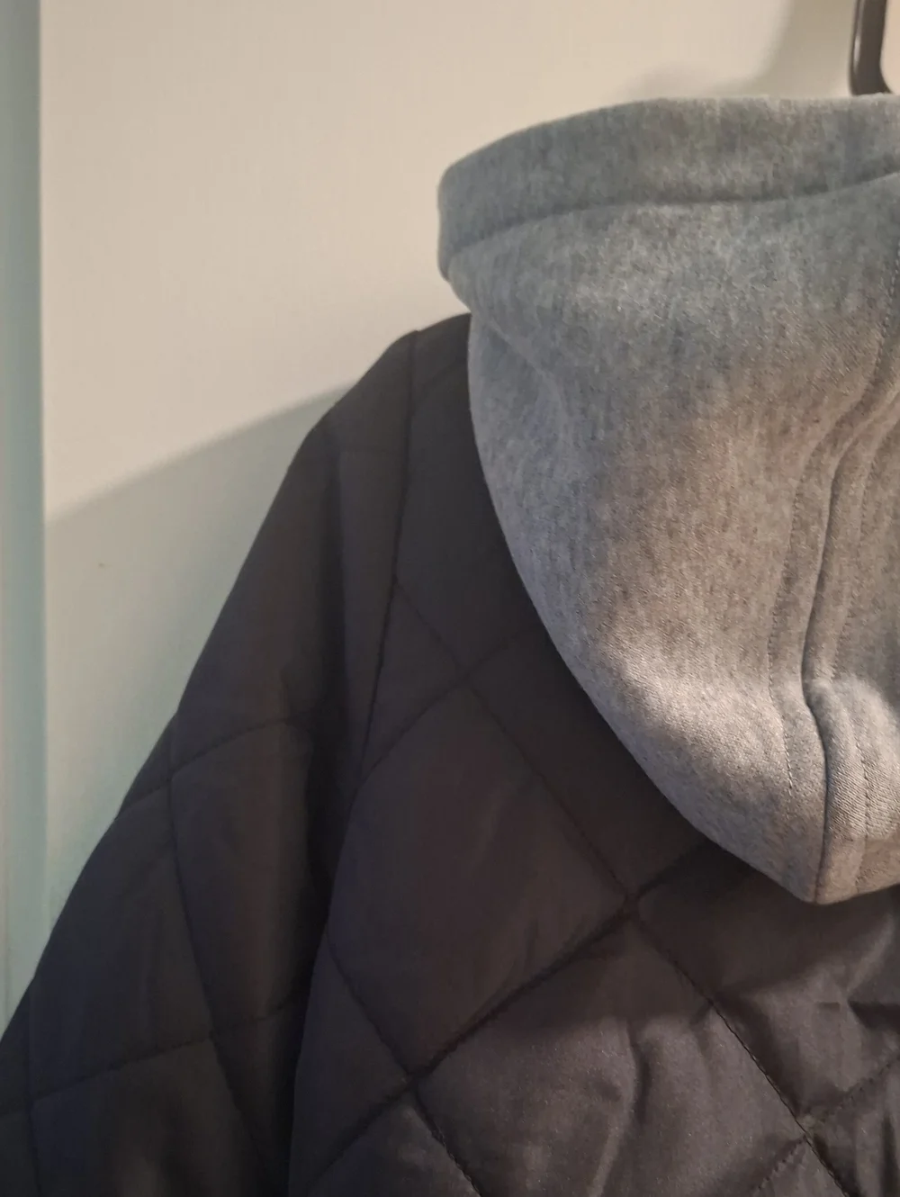 Kids Quilted Hooded Jacket - Dark Gray